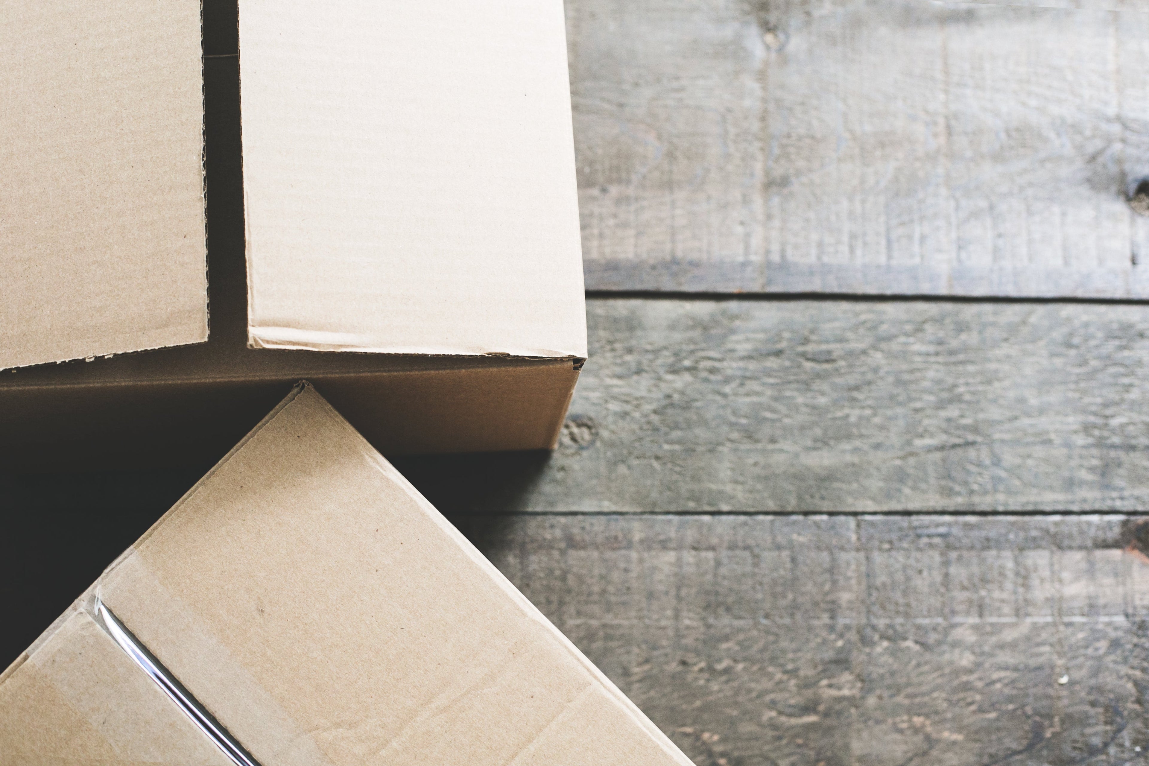 boxes for shipping on hardwood floor